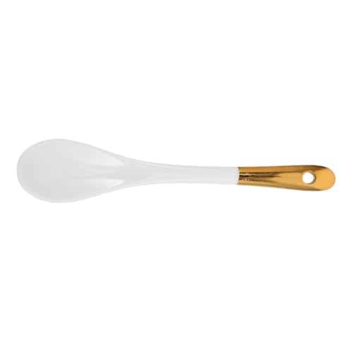 MUCKLILY cuchara de café de cerámica cucharas de condimentos cucharas para mezclar café cuchara de salsa cucharas de té para té caliente cucharas decorativas Cucharadas blanco