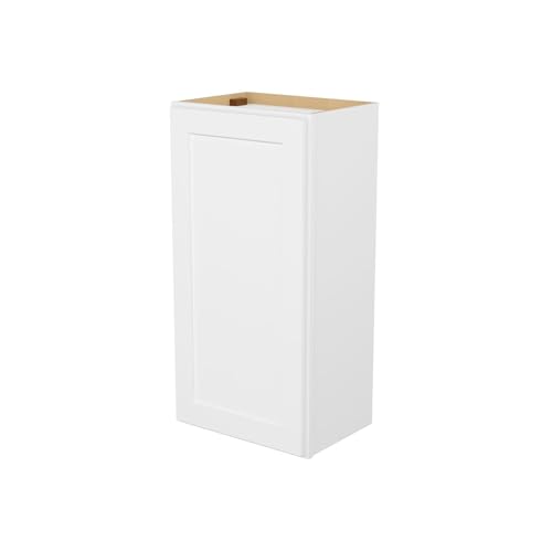 Image of Furinno Shaker Wall Kitchen Cabinet 1-Door-2 Shelves, Ready to Assemble, 12 D x 18 W x 36 H, White