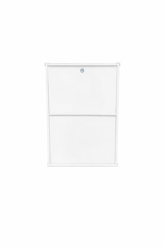 Image of Pingle Steels Shoe Rack, Wall Mounted and Freestanding Metal, Multiple Shelf Options, White and Black (White, 2)