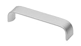 GTV Maniglia per Mobili dal Design Moderno UA-347, Ergonomica, In Alluminio Anodizzato, Interasse 128 mm, Lunghezza 136 mm, Colore Alluminio