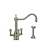 Rohl Triflow 3-Lever Kitchen Faucet W/ Side Spray W/ Filter Package-Lead Free Perrin & Rowe U.KIT1575LS-STN-2 Bar & Convenience Faucets