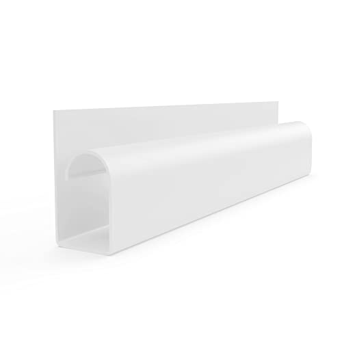 Electriduct Large Hook Channel Cable Raceway Desk Cord and Wire Organizer - 59 Inch (Case of 20) - White