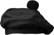 Chapeau Tammy en laine noire écossaise bonnet celte traditionnel