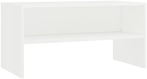 vidaXL TV Cabinet with Open Compartment Living Room Sideboard Home Furniture HiFi Stand Unit Entertainment Centre White Engineered Wood