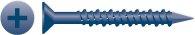 0.18 x 2.75 in. Phillips Flat Head Screws Notched Thread Blue Ceramic Coating Box of 125