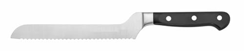 TrueCraftware- 8” Blade Offset Bread Knife Forged German Steel- Razor Sharp Multipurpose Sharp Kitchen Knife for Homemade Bread Crusty Breads Cake Bagel Home Kitchen Restaurants