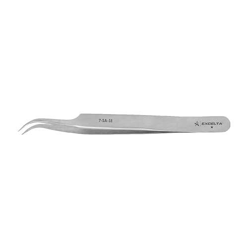 Excelta Curved Very Fine Point Tweezers, 4.5