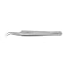 Excelta 7-SA-SE Tweezer, Curved Tapered Very Fine, 4.5" Overall Length, Stainless/Anti-Magnetic