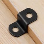 Image of 10 Pack 3 /8 inch Offset Steel Clips with Screws, Black (3 /8 inch) - Pro Quality