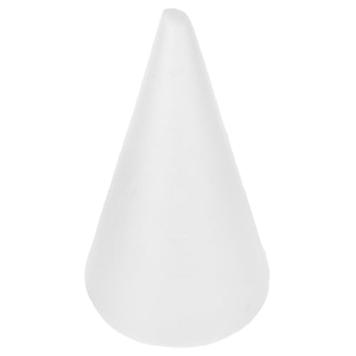 USHOBE Polystyrene Cone for Crafts Foam Tree Cones for DIY Crafts White Foam Cone Crafts for Home Party Childrens Wedding Xmas Decoration (34.5x19.5cm), 1PCS