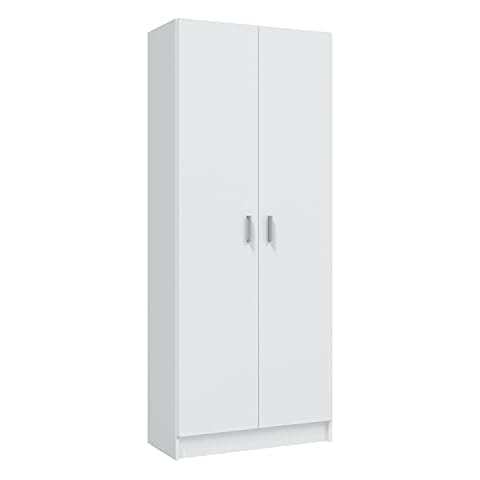 Mobelcenter - Armario Multiusos 2 Puertas con Escobero Blanco Cover