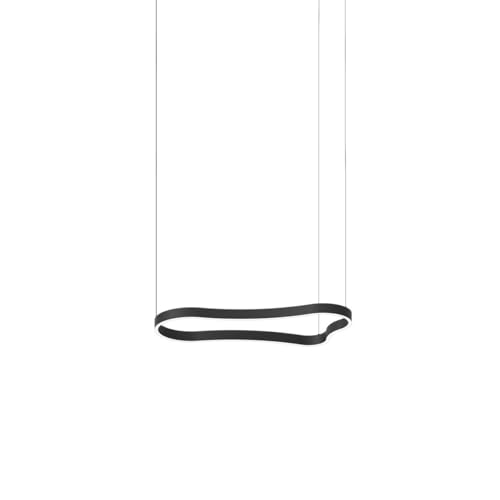 Plafonnier LED intégré 94 cm WAVES Ideal Lux noir 3000K pour salon