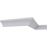 Ekena Millwork MLD01X01X01TR Traditional Crown Moulding, 1 1/8'H x 1 1/8'P x 1 1/2'F x 94 1/2'L, White