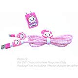 Tospania DIY Wire Protector Kit Compatible for iPhone5 5S SE 6 6S 7 8 Plus X IPad iPod iWatch Charging Cable and USB Charger (Marie Cat)