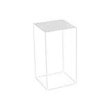 Side table-Q Mesas Laterales Altas, Tablas De Esquina Delgada Negro Oro Blanco Blanco Hierro De Hierro Forjado Soporte De Maceta para Dormitorio, Balcón - 50 Cm 74cm(Size:50CM,Color:Blanco)