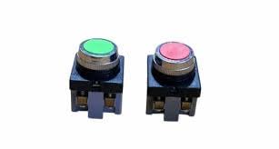 pmw - red & green push button switch combo for motor control panel box | 22mm industrial start stop push button | 1 no momentary switch | metal head | pack of 2 (1 red + 1 green)