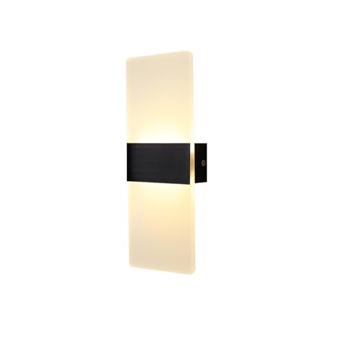 Aplique de pared LED de 12W negro americano con pantalla acrílica L