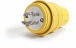 Woodhead 28W76 Locking Plug, 30A, 3PH 480V, 3P4W, Wetguard