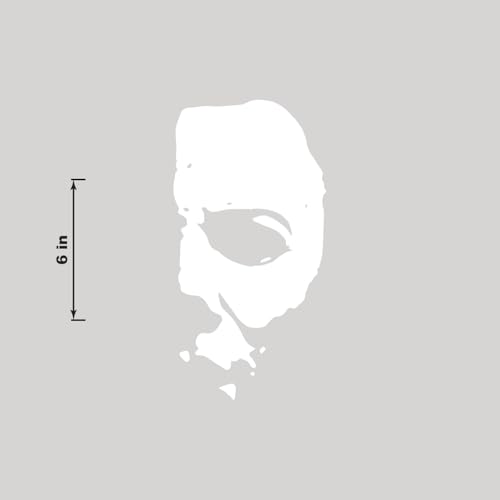 Image of Michael-Myers Creepy Half Face Sticker | Scary Horror Halloween Stickers | Window Decals Vinyl for Home, Office, Trucks, Cars, Laptops - 6 Inches
