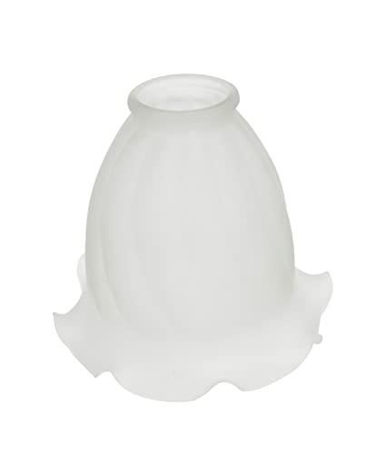 Image of Aspen Creative 23017-4A Transitional Frosted Ceiling Fan Glass Shade.2-1 /8 inchFitter.Size:5-1 /8 inchD x 5-1 /4 inchH.4Pcs /Pack