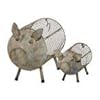 192 in and 245 in small farmhouse metal pig planters set of 2  urban country home decor