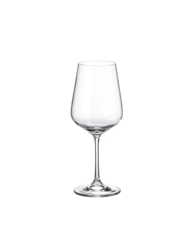 BRANDANI Set 6 Calici Vino Bohemia Crystal Glass Vetro Trasparente 51175 24cl