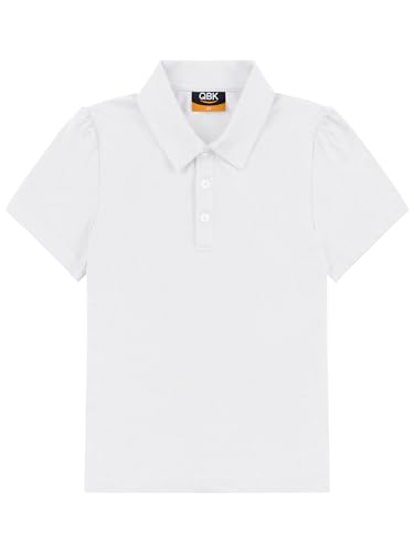 Image of QBK 2T to Youth Girls' Puff Short Sleeve Polo Toddler School Uniform Pique Polo Kids Collared Golf Shirt