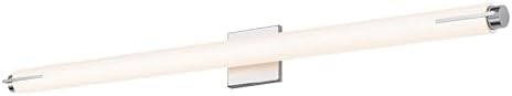 Sonneman Modern Lighting 2433.01-ST Tubo Slim LED Linear Vanity, Wall Lighting Fixture for Bathroom or Bedroom with Spine Trim - 3000K - 40" - Polished Chrome