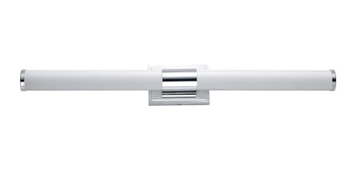 Image of Maxim Lighting Optic 36 inch 2-Light Bath Vanity Light | Polished Chrome Aluminum Finish | White Glass Shade | Transitional Indoor Light Fixture | Ideal for Bathrooms & Powder Rooms | 52117WTPC