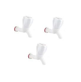 Cloudteil India PVC Plastic Bibcock/Water Tap Faucet - Set of 3 (1/2", 15 mm, White, Polished Finish) (B08QJ8LZ5R) Amazon Price History, Amazon Price Tracker