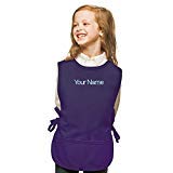 My Little Doc Personalized Purple Kids Art Smock, Cobbler Apron, Poly/Cotton Twill Fabric (Regular)