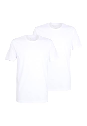 Bugatti Camiseta para hombre, color blanco, 2 unidades, Blanco-claro-uni, 58