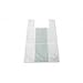 IMBALLAGI ALIMENTARI 500 unità, Borsa di plastica ecologica media bianca 28 x 50 sacchetti con manici Shoppers Borsa borsa per acquisto da cibo immagine