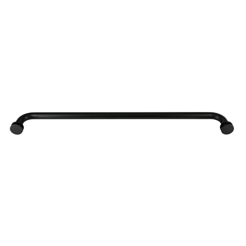 Top Hardware Stainless Steel 304 Grade 24" inch Shower Glass Door Single Side Round Shape Towel Bar for 1/4~3/4" Thickness Glass (SSTS24) (Matt Black) by Top Hardware - Image 2