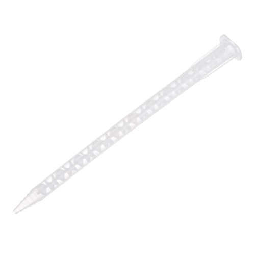 Image of uxcell 15 Pcs Epoxy Tubes Static Mixer, 6.02-inch Plastic Resin Mixing Nozzle Pointed Tip for AB Glue Adhesive Gun Applicator 50mL Cartridges, White