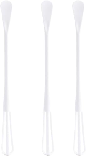 Image of 3 Pcs 2 in 1 Tiny Whisk, Multifunctional Small Whisks for Cooking, Mini Whisk, Mini Small Wisk for Blending, Whisking, Beating Ingredients, Mixing Sauces (3, White)