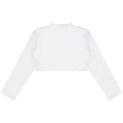 Kids Girls Satin Open Front Bolero Shrug Cardigan Wedding Evening Party Jacket Flower Girls Dress Cover Up4