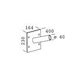 Fixation pour paroi 48 gris support tubulaire connecteur raccord mural