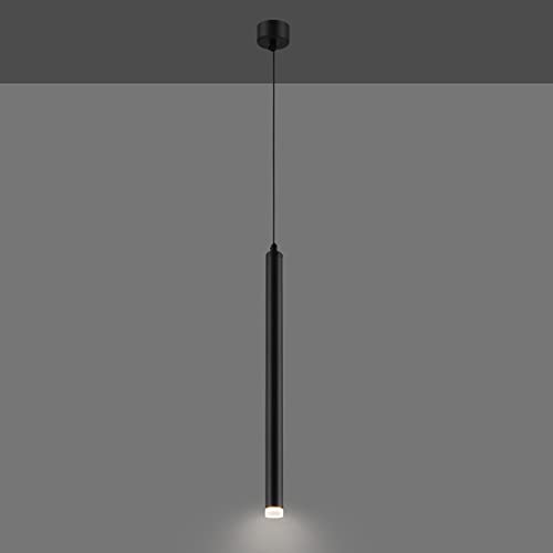 Lámpara colgante cilíndrica de 3W, lámpara colgante negra de tubo largo, luz colgante de aluminio, lámpara LED para astigmatismo, luz de suspensión interior moderna para sala de estar, comedor Cover