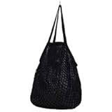 Bolsa Feminina Forrada Macramê Sacola Bag Compras Passeio Preta