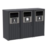 35.43 "Tall Resin Bin - Durable, Suitable for Kitchen, Bathroom and OfficeThree Canister, Black