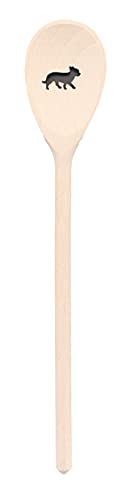 teemando®, Kochlöffel aus Holz mit Motiv Chihuahua, extra stabil, Naturprodukt: handgefertigt, unbehandelt, Rührlöffel aus Buche, oval 30 cm, das besondere Geschenk