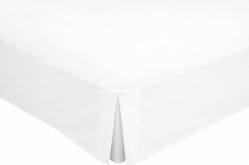 Genérico Cubre Canapé Cama Tejido de Loneta con Fuelle Inglés, 50% Algodón 50% Poliéster, Cubre Somier, Color Crema, Cubre Canapé para Somier, Fabricado en España (Blanco, 90 x 190 x 30 cm)