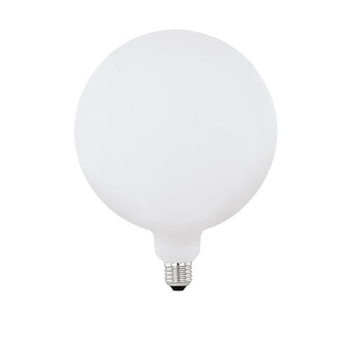 Eglo Lampe LED E27 dimmable, Big Size, ampoule globe de très grande taille en verre blanc opale, 4,5 watts (correspond à 40 watts), 470 lumens, blanc chaud,...