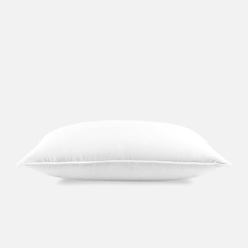 Brooklinen Luxury Canadian Down Pillow - Standard Size Medium - Dual-Core Duck Down & Feather Fill - 100% Cotton Sateen Shell - Oeko-TEX & DOWNMARK Certified - Hotel Quality (Includes 1 Pillow)