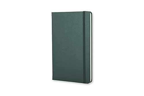 Moleskine Caderno clássico, capa dura, grande (12,7 cm x 21 cm), pautado/forrado, verde floresta, 24