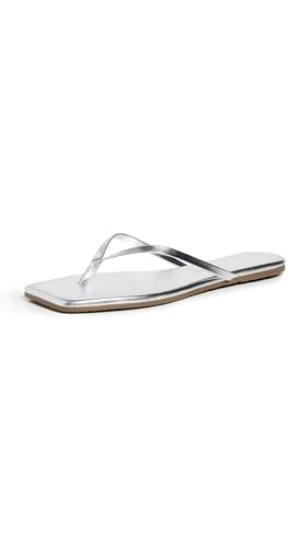 TKEES Women's Square Toe Lily Flip Flops, Fairylust, 5 Medium US