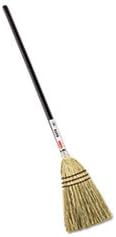 (3 Pack Value Bundle) RCP6373BRO Lobby Corn-Fill Broom, 38-in Handle, Brown