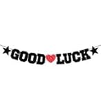 Good Luck Banner, 11Pcs Premium Black Glitter Graduation Banner, Graduation Retirement Party Decorations, Farewell Going Away Party Decorations for Grad Decoration Class of 2025