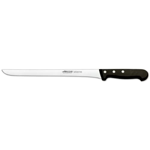 Arcos Slicing Knife / Ham Knife 11 Inch Nitrum Stainless Steel And 280 Mm Blade. Ergonomic Polyoxymethylene Pom Handle. Series Universal. Long, Sturdy Blade And Serrated Edge. Easily Cuts. Color Black #TOP2